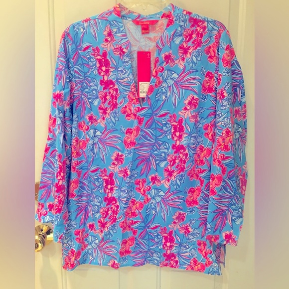 NWT Lilly Pulitzer Luna Bay Tunic in Blue Orchid Oasis Size Large - Picture 7 of 13